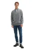 Tom Tailor Troyer Knitted Jumper Light Stone Grey Black Core