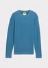 Tom Tailor Textured Round Neck Sweater Ocean Blue Melange