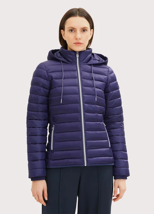 Tom Tailor Lightweight Jacket With A Hood Atlantic Ocean Blue