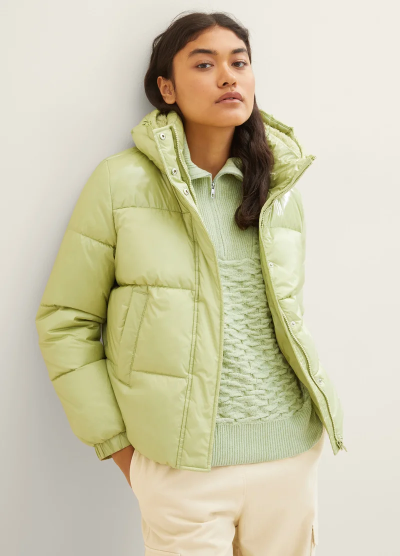 Denim Tom Tailor Puffer Jacket Dusty Pear Green