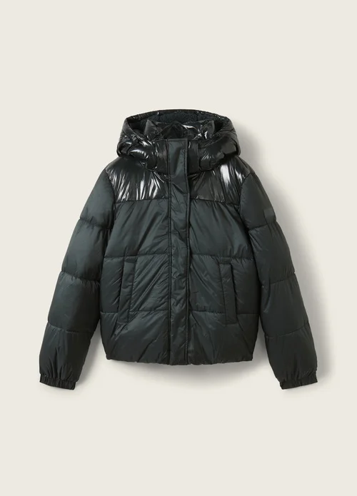 Denim Tom Tailor Puffer Jacket With A Detachable Hood Huntsman Green