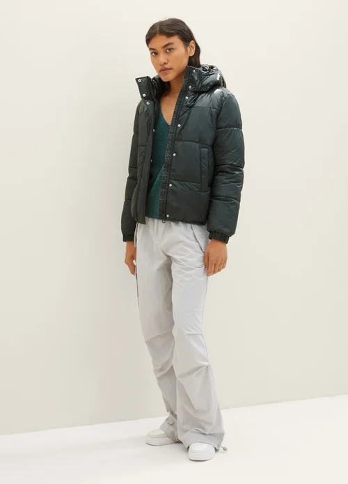 Denim Tom Tailor Puffer Jacket With A Detachable Hood Huntsman Green