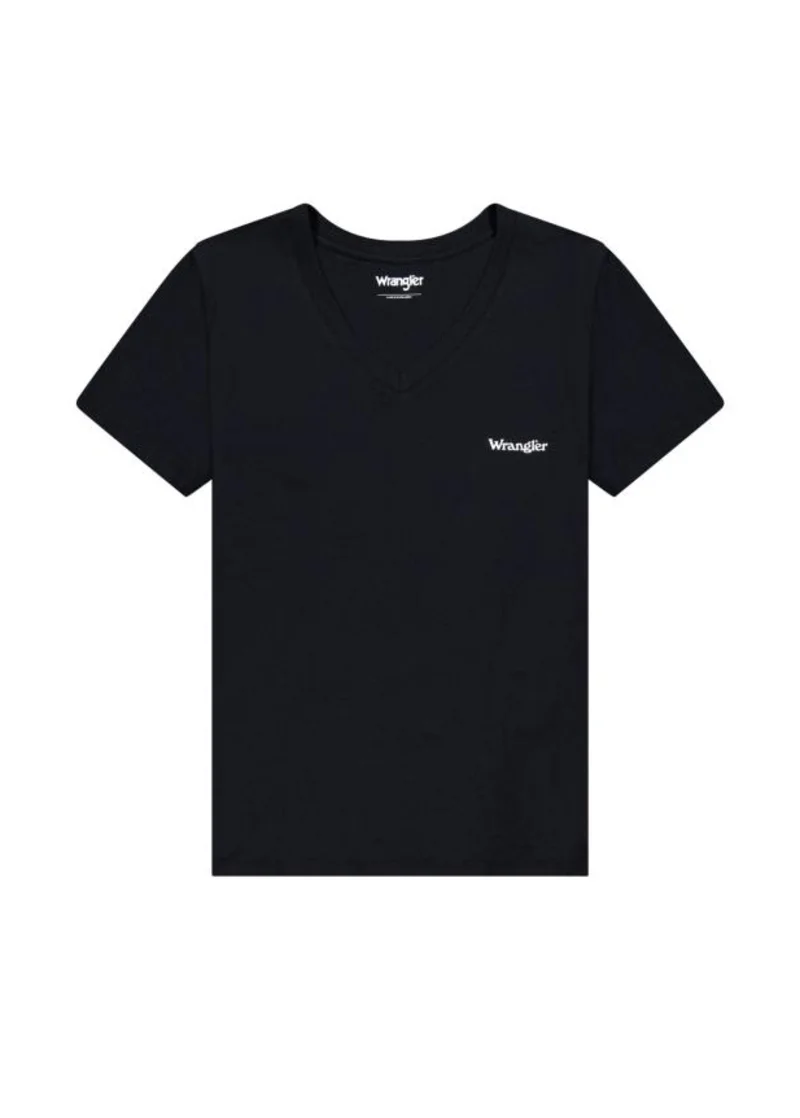 Wrangler V Neck Tee Black