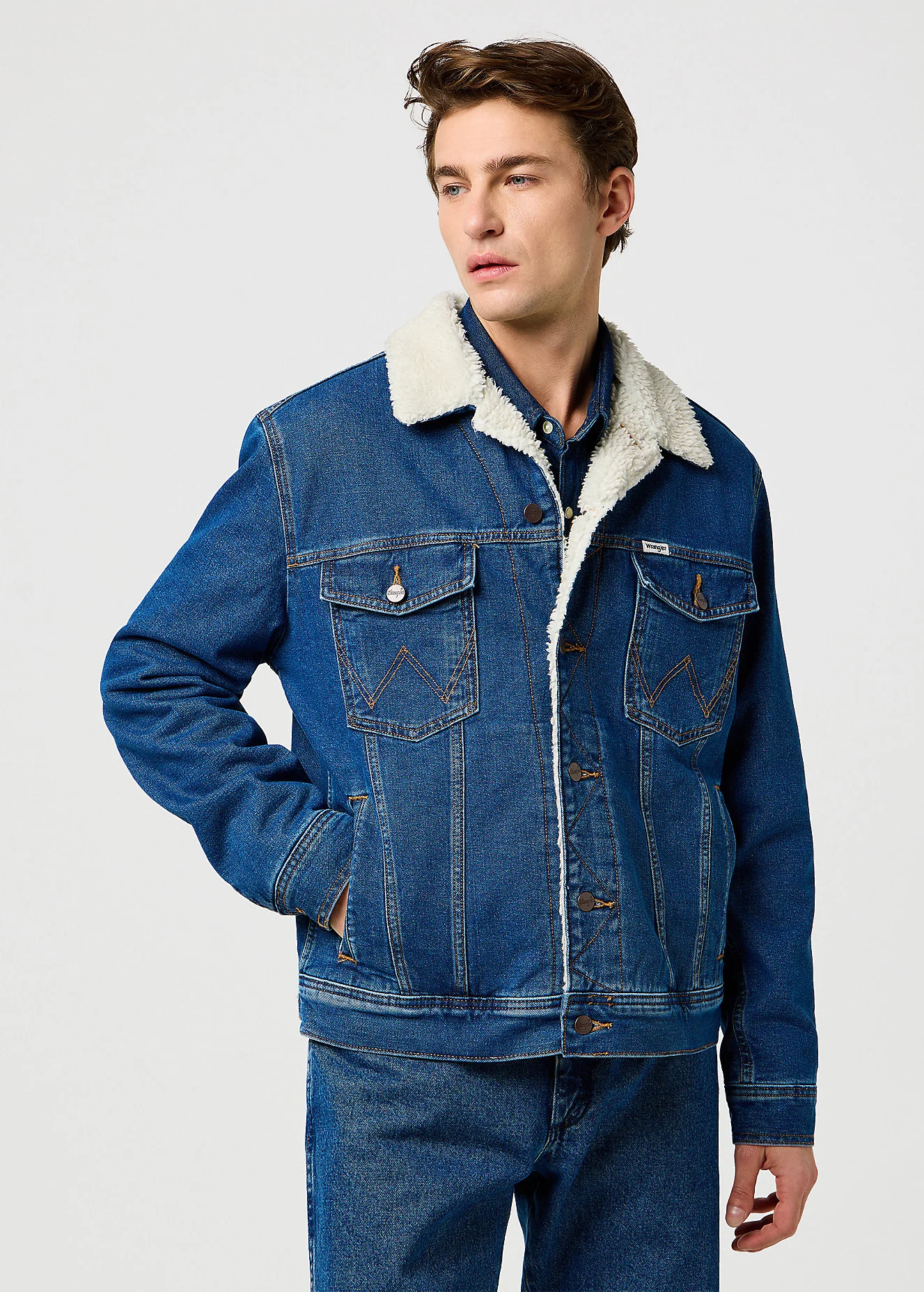 Wrangler Sherpa Classic Jacket Mid Stone