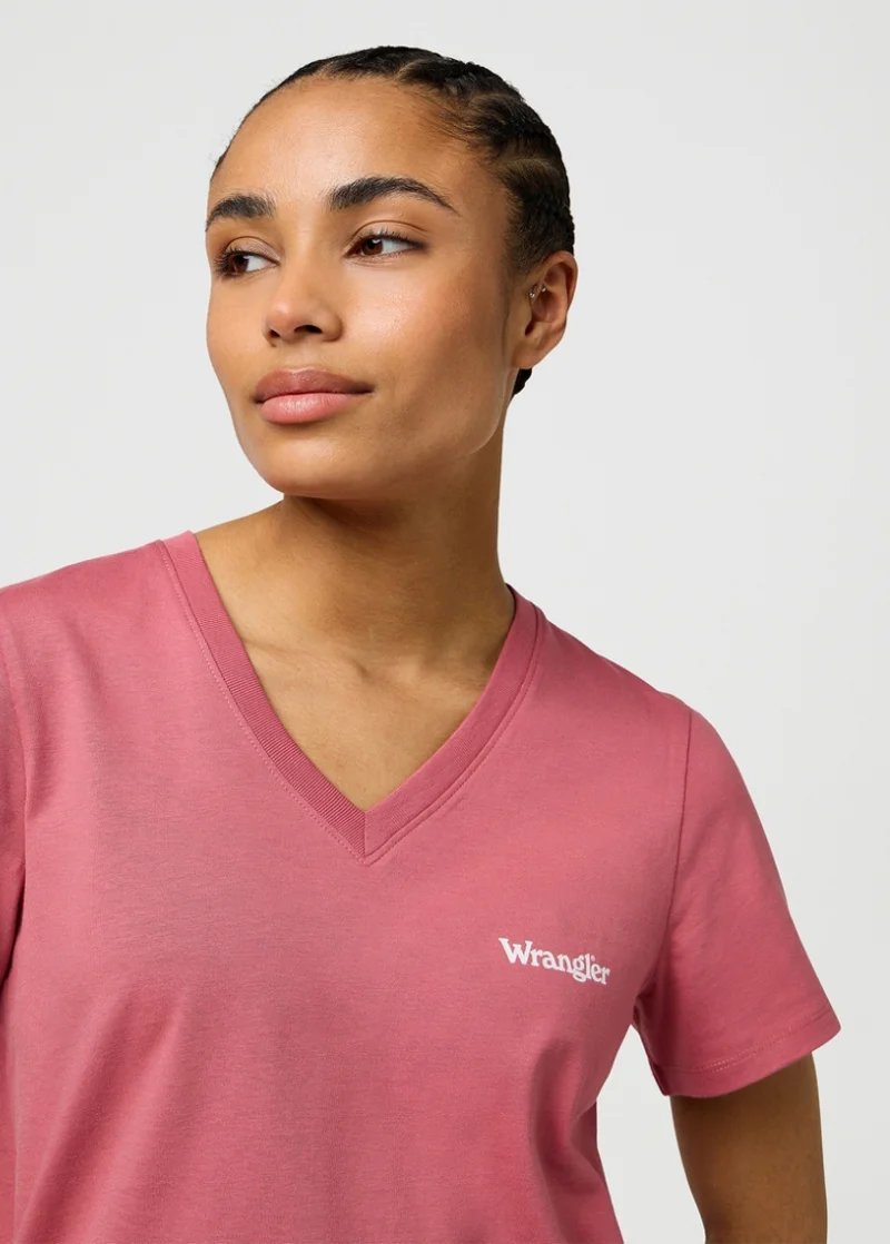 Wrangler V Neck Tee Mauvewood