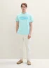 Tom Tailor T Shirt With A Text Print Caribbean Turquoise