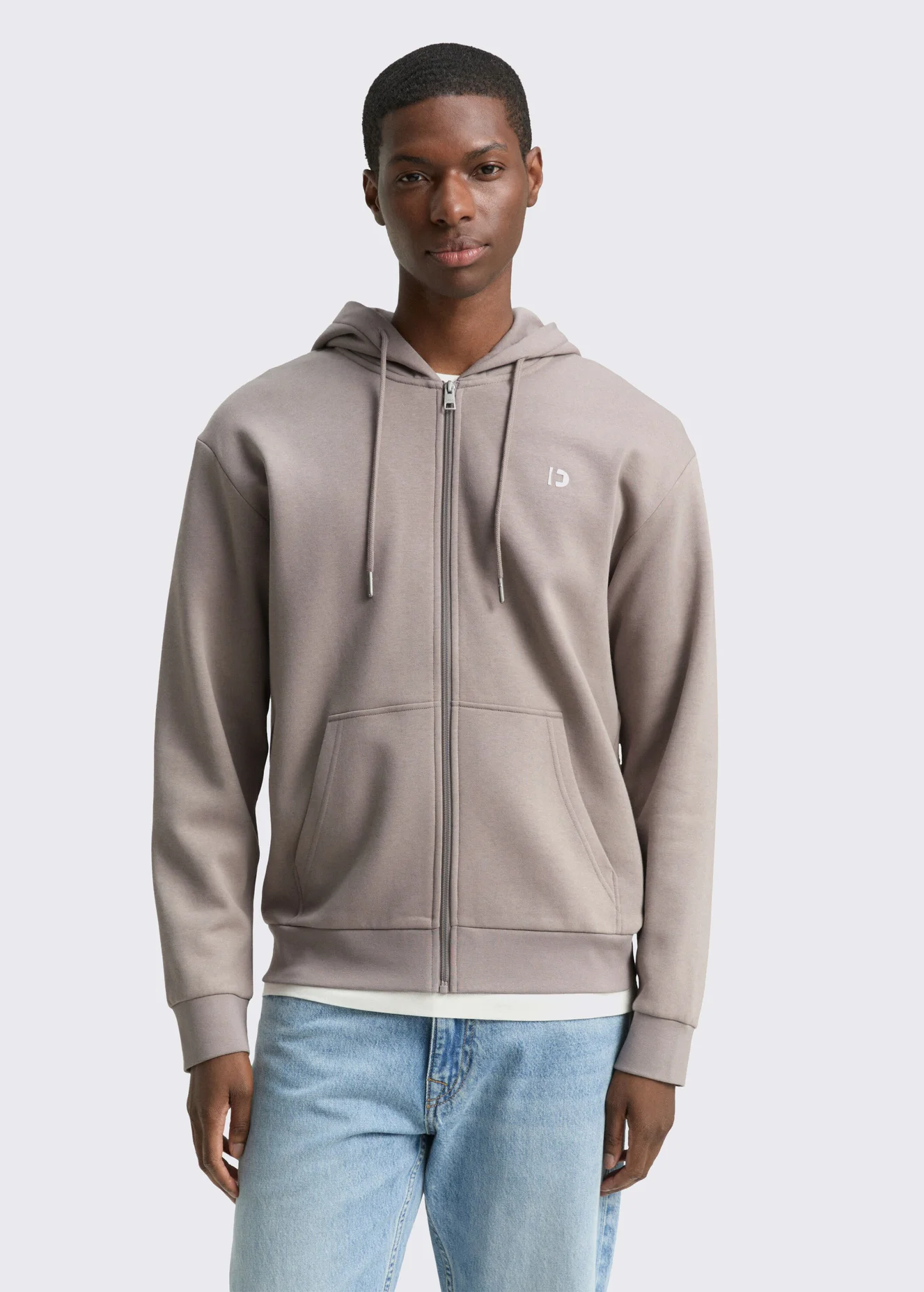 Denim Tom Tailor Hoodie Sweatshirt With Logo Print Satellite