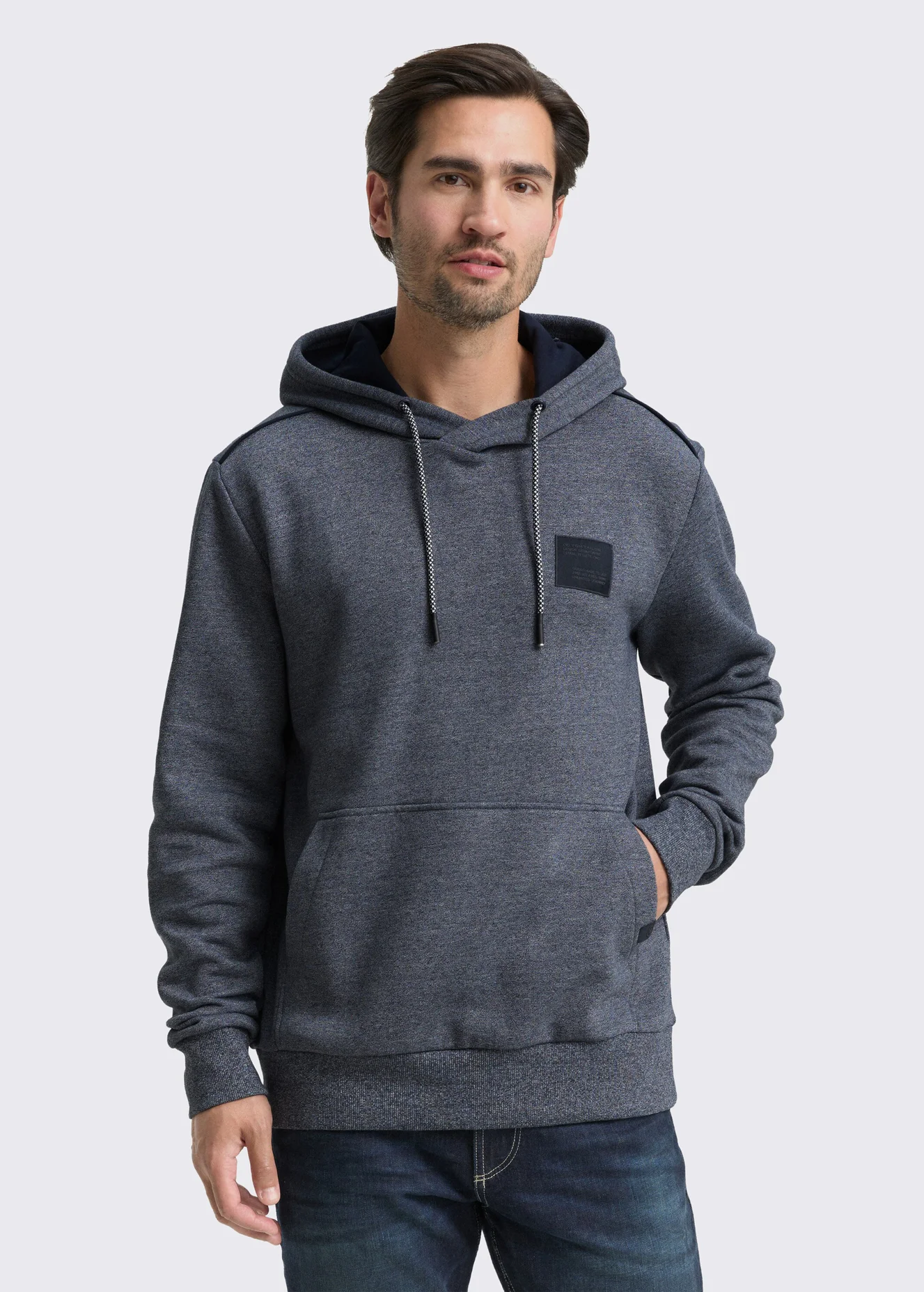Tom Tailor Hoodie Sweatshirt Navy Grindle Structure
