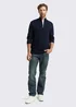 Tom Tailor Troyer Knit Jumper Sky Captain Blue