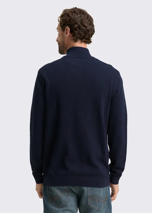 Tom Tailor Troyer Knit Jumper Sky Captain Blue
