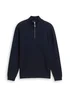 Tom Tailor Troyer Knit Jumper Sky Captain Blue