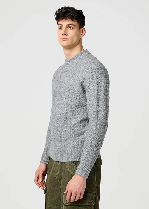 Wrangler Cable Knit Sweater Grey Heather