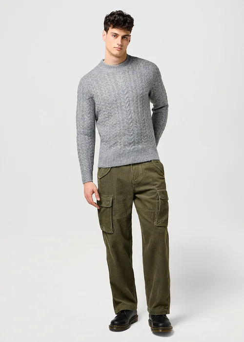 Wrangler Cable Knit Sweater Grey Heather
