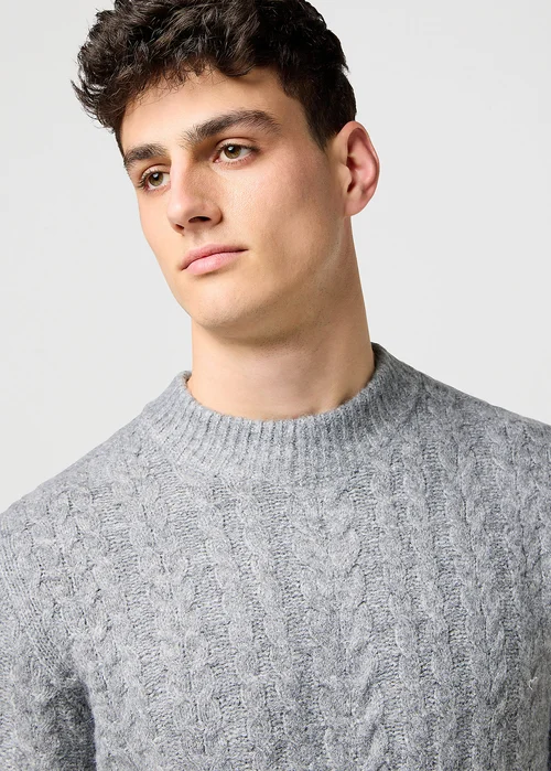 Wrangler Cable Knit Sweater Grey Heather