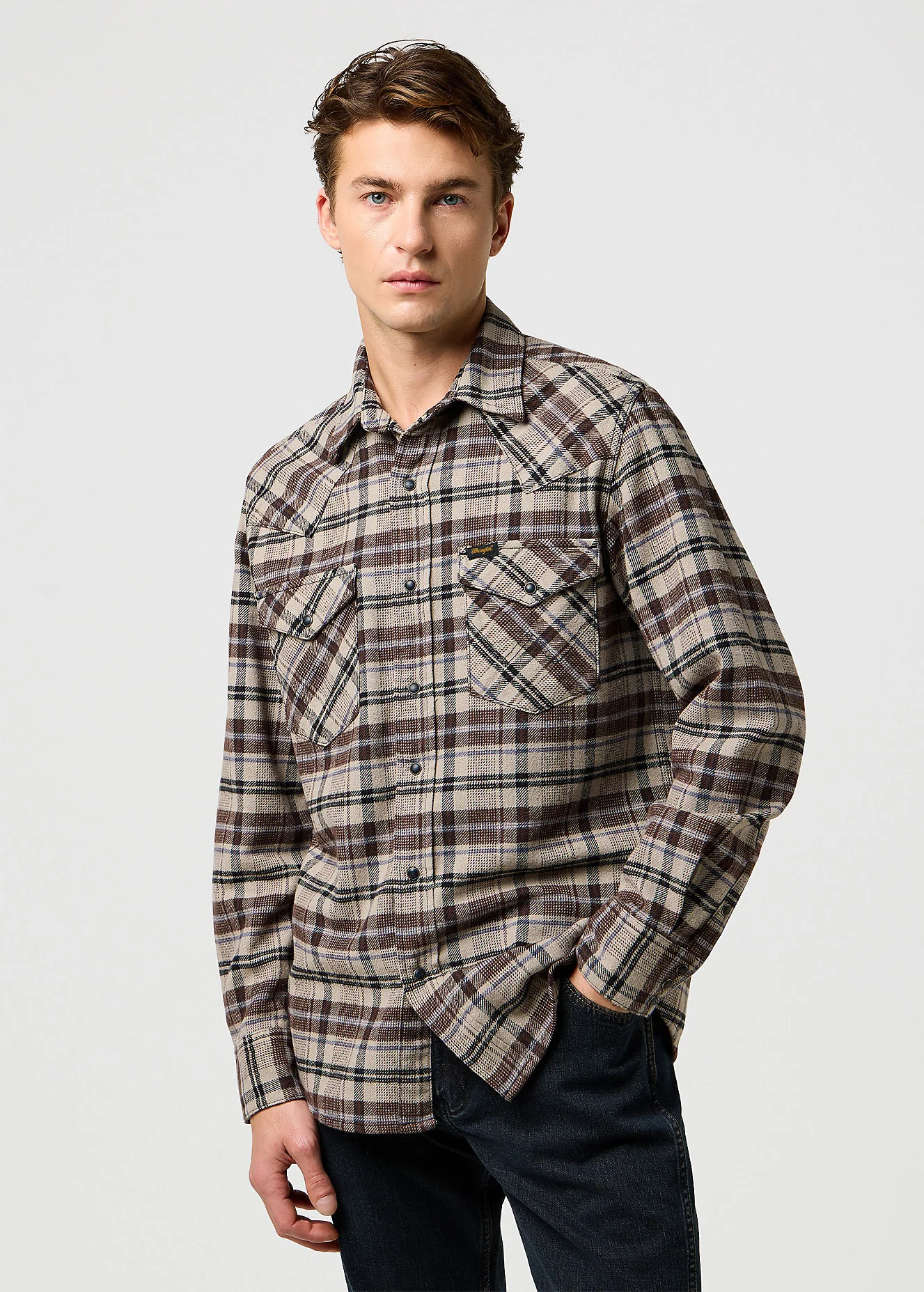 Wrangler Western Shirt Rich Black Check