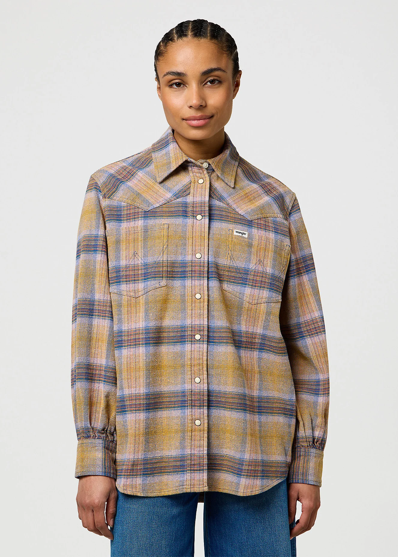 Wrangler Western Shirt Chai Tea Check