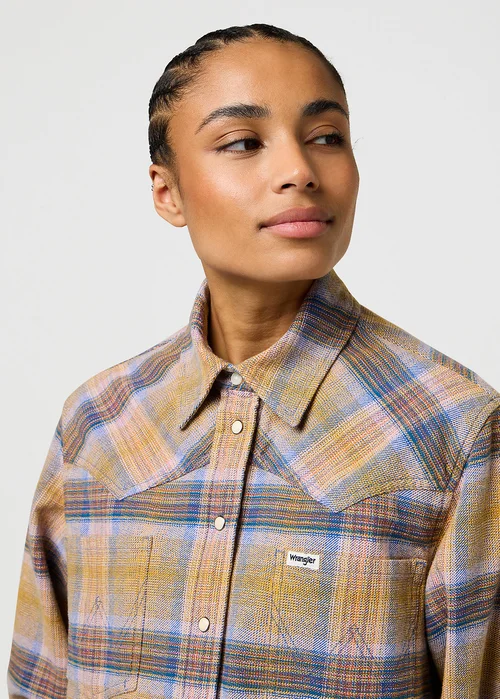 Wrangler Western Shirt Chai Tea Check