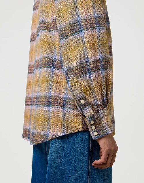 Wrangler Western Shirt Chai Tea Check