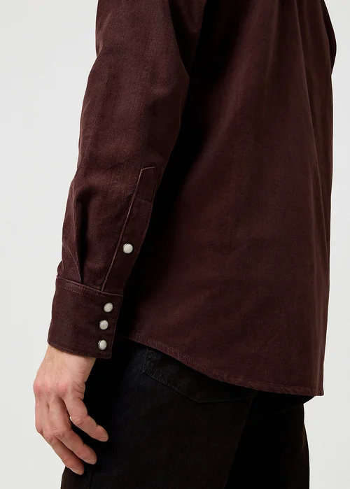 Wrangler Western Cord Shirt Mahogany