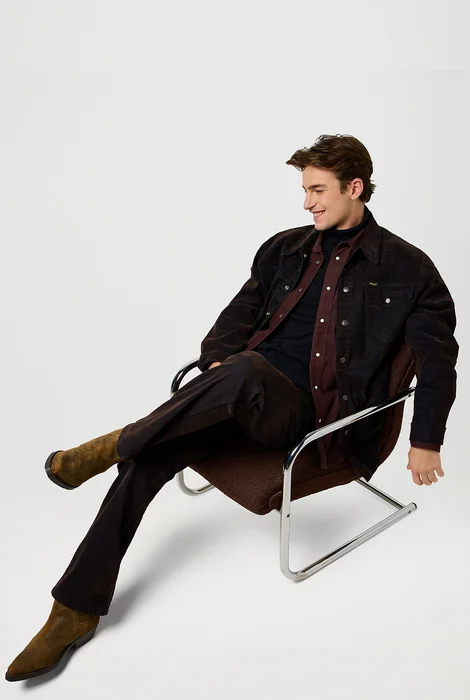 Wrangler Western Cord Shirt Mahogany