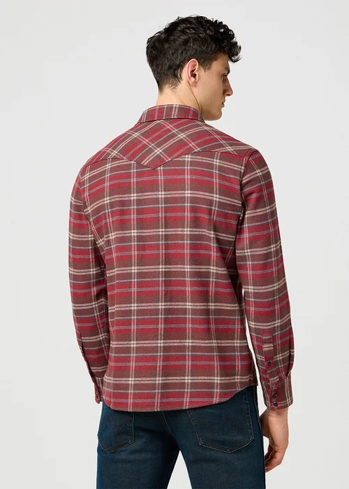 Wrangler Western Shirt Ruby Wine Check