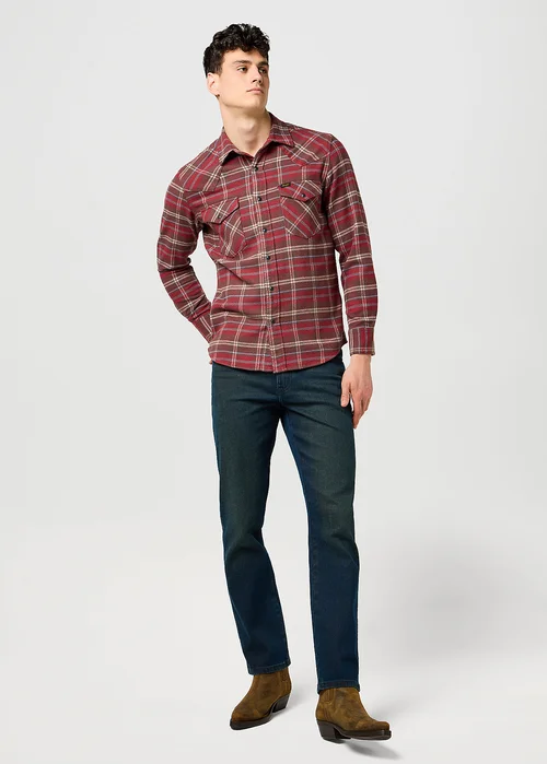 Wrangler Western Shirt Ruby Wine Check