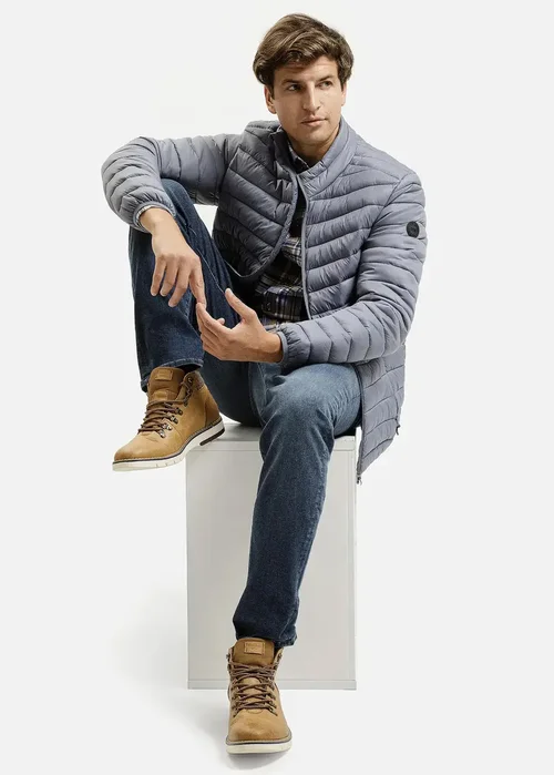 Niebieska Pikowana Kurtka Mska Cross Jeans