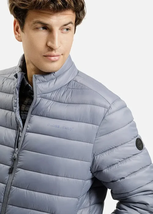 Niebieska Pikowana Kurtka Mska Cross Jeans