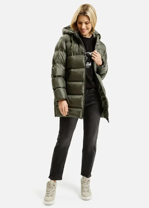 Zielona Zimowa Kurtka Cross Jeans