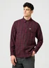 Wrangler One Pocket Flannel Shirt Black Wine