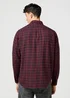 Wrangler One Pocket Flannel Shirt Black Wine
