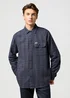Wrangler One Pocket Flannel Shirt Midnight Grey Check