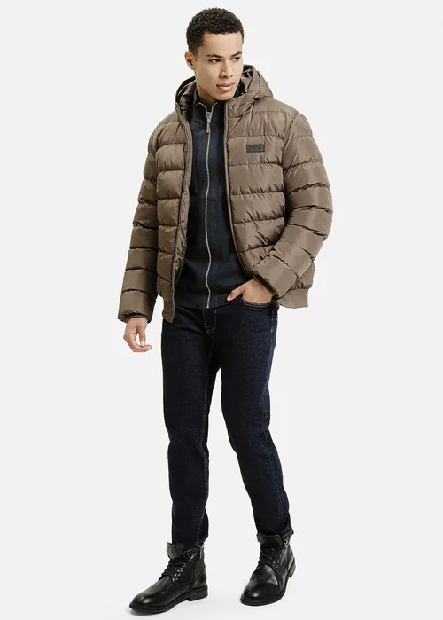 Mska Brzowa Pikowana Kurtka Cross Jeans