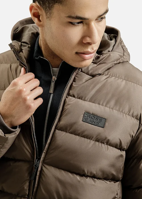 Mska Brzowa Pikowana Kurtka Cross Jeans