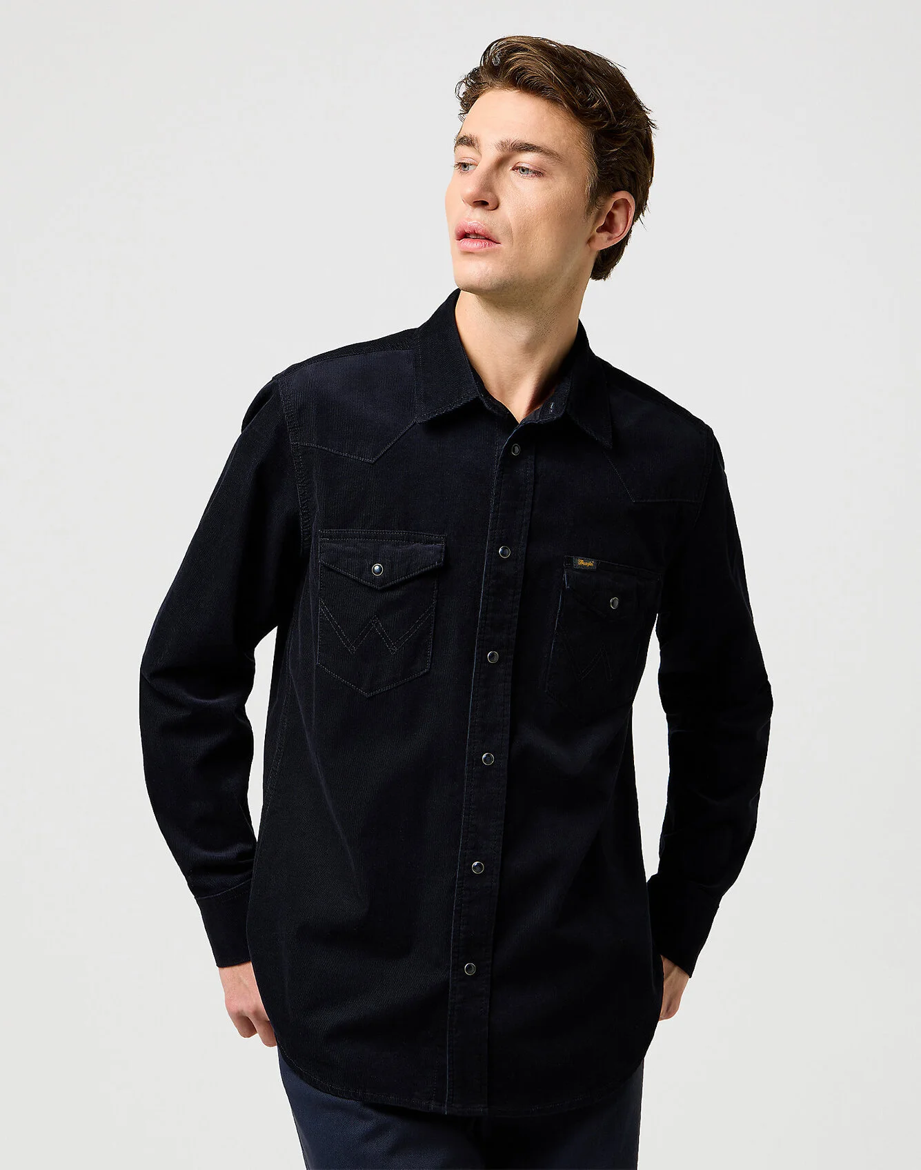 Wrangler Cord Western Shirt Black