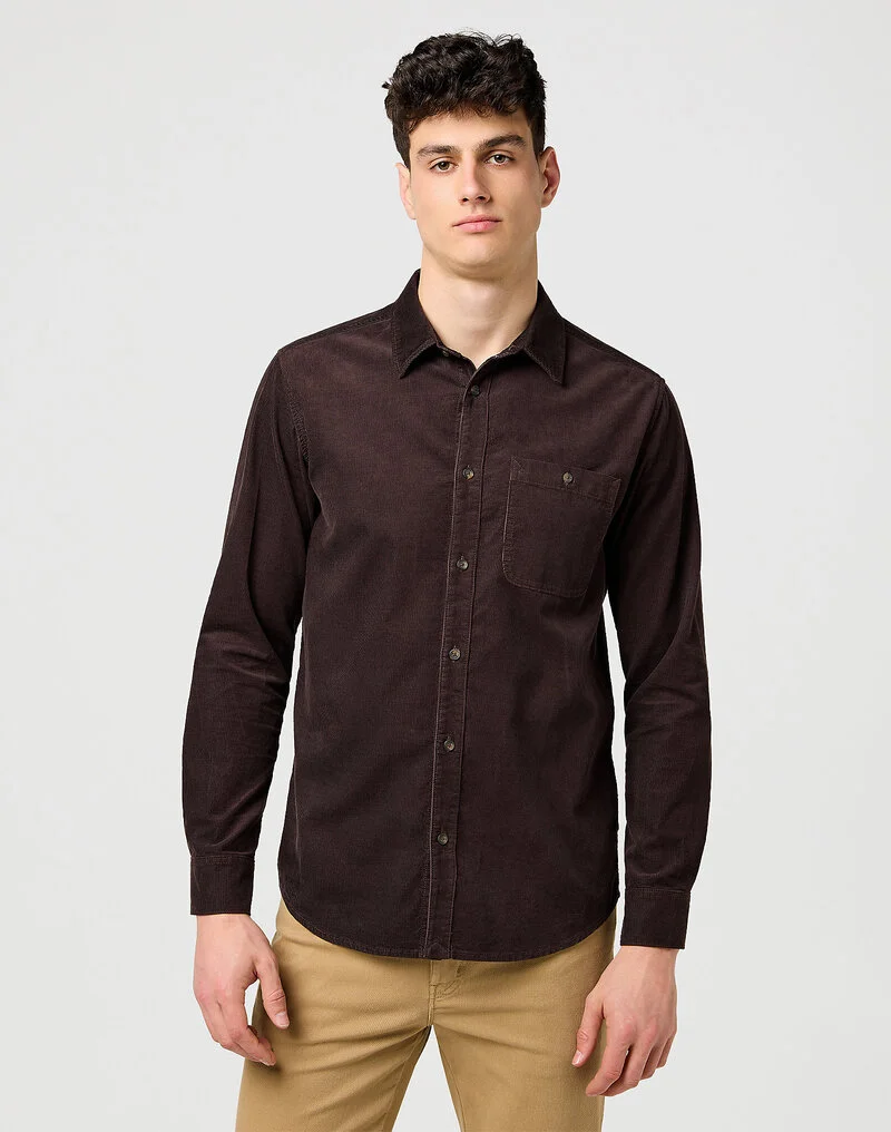 Wrangler 1 Pkt Corduroy Shirt Mole