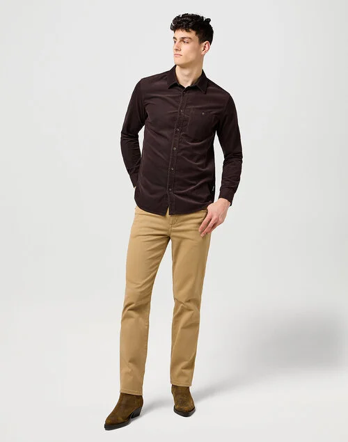 Wrangler 1 Pkt Corduroy Shirt Mole