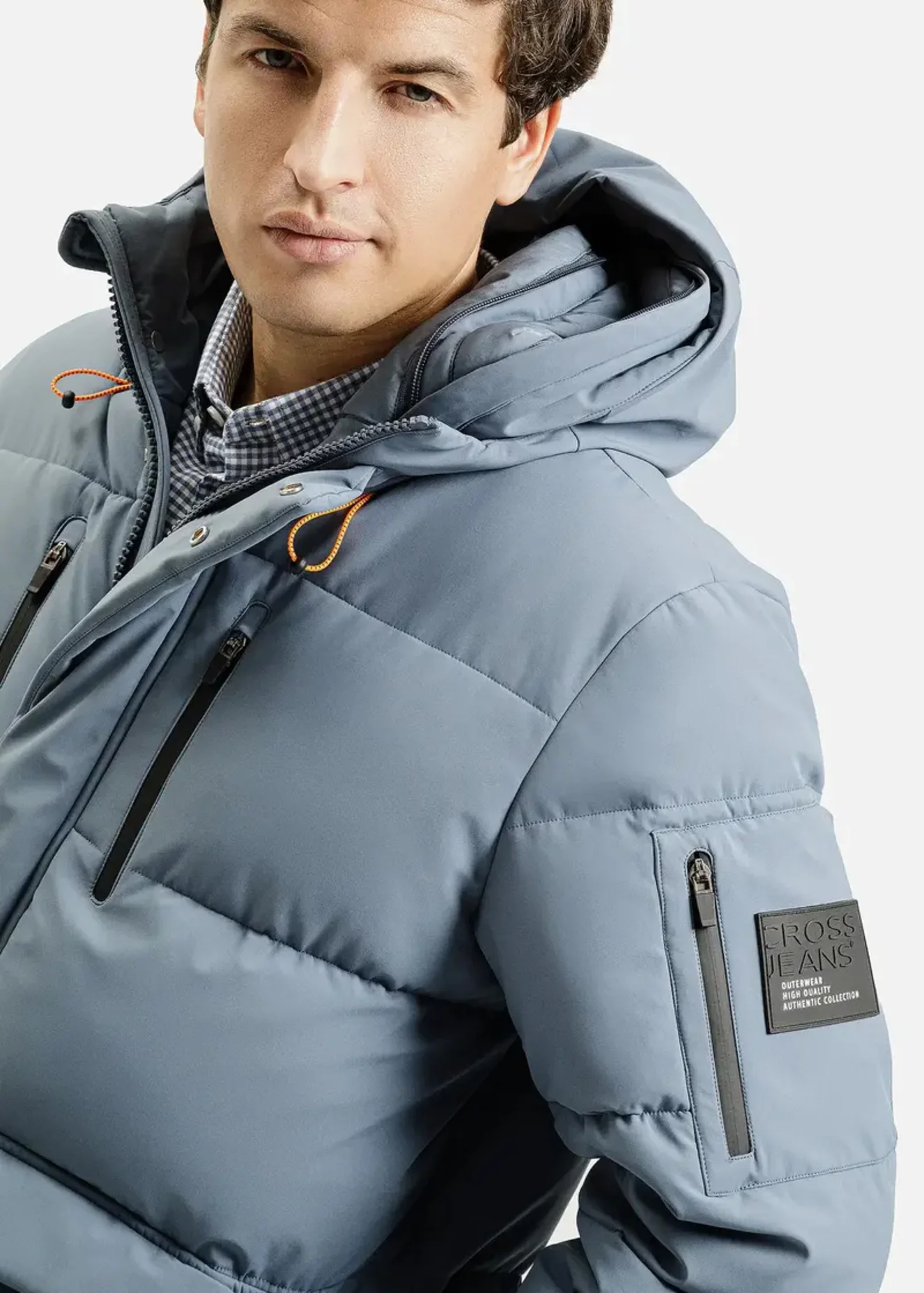 Niebieska Kurtka Zimowa Cross Jeans
