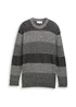 Tom Tailor Knitted Jumper Black White Mouline Stripe