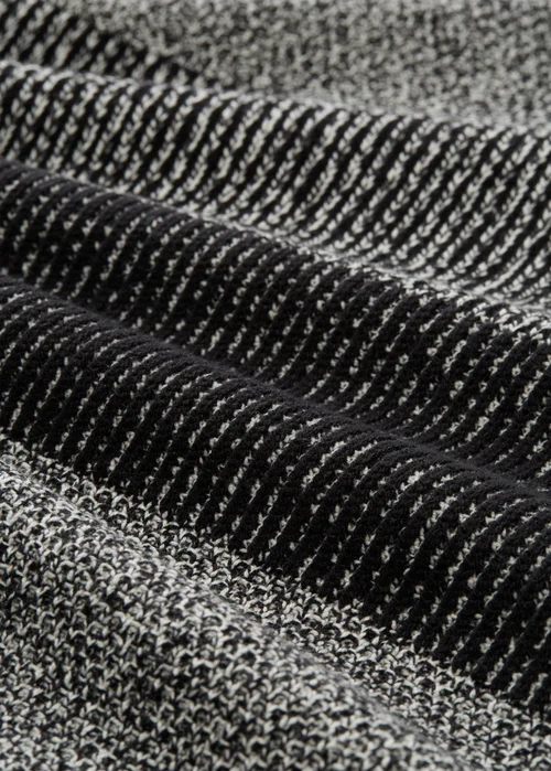 Tom Tailor Knitted Jumper Black White Mouline Stripe