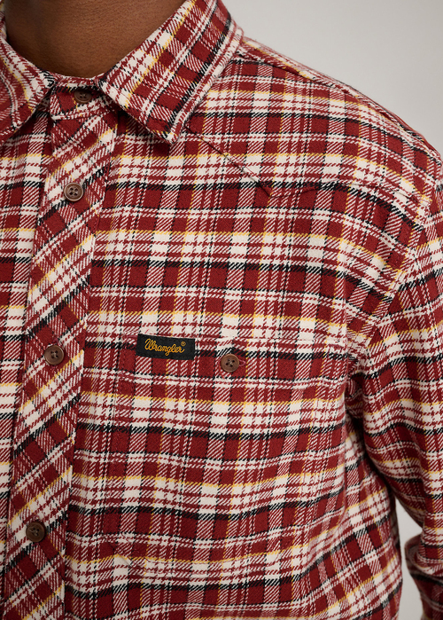 Wrangler X Stranger Things Will Shirt Fired Brick Check - 112378523