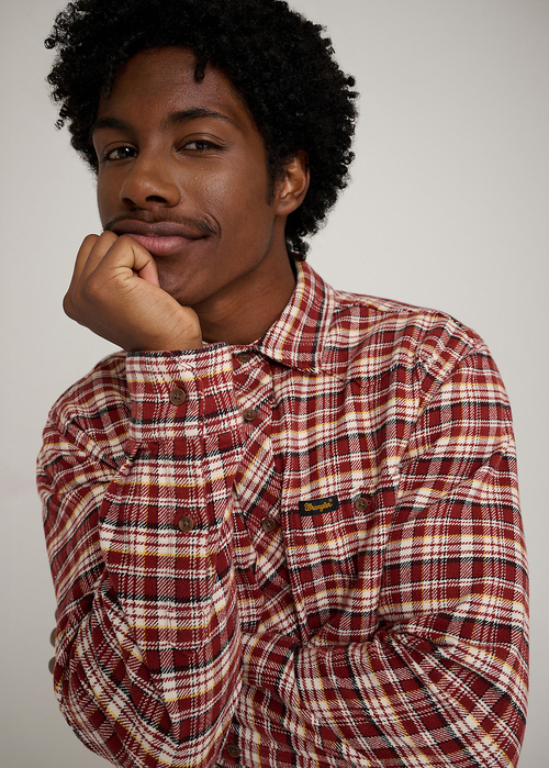 Wrangler X Stranger Things Will Shirt Fired Brick Check - 112378523