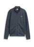 Tom Tailor Sweatshirt Jacket In Melange Look Navy Fine Yd Stripe - 1049523-30328