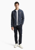 Tom Tailor Sweatshirt Jacket In Melange Look Navy Fine Yd Stripe - 1049523-30328