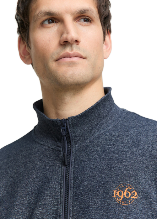 Tom Tailor Sweatshirt Jacket In Melange Look Navy Fine Yd Stripe - 1049523-30328