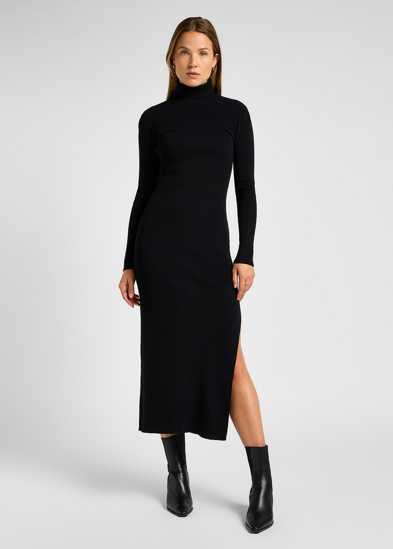 Lee Kintted Dress Black - 112358303