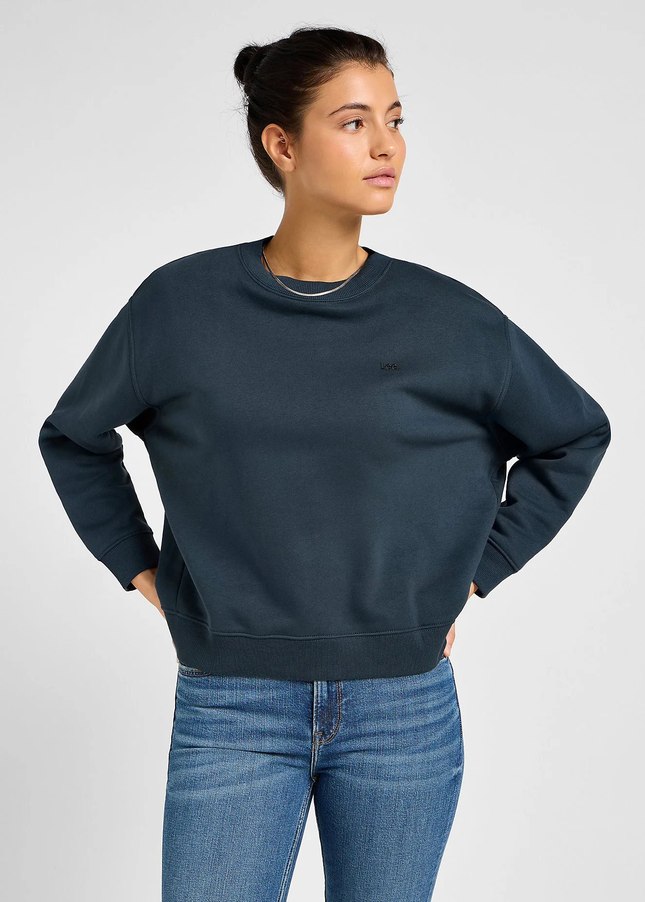 Lee Crew Sweatshirt L53llja75 Charcoal