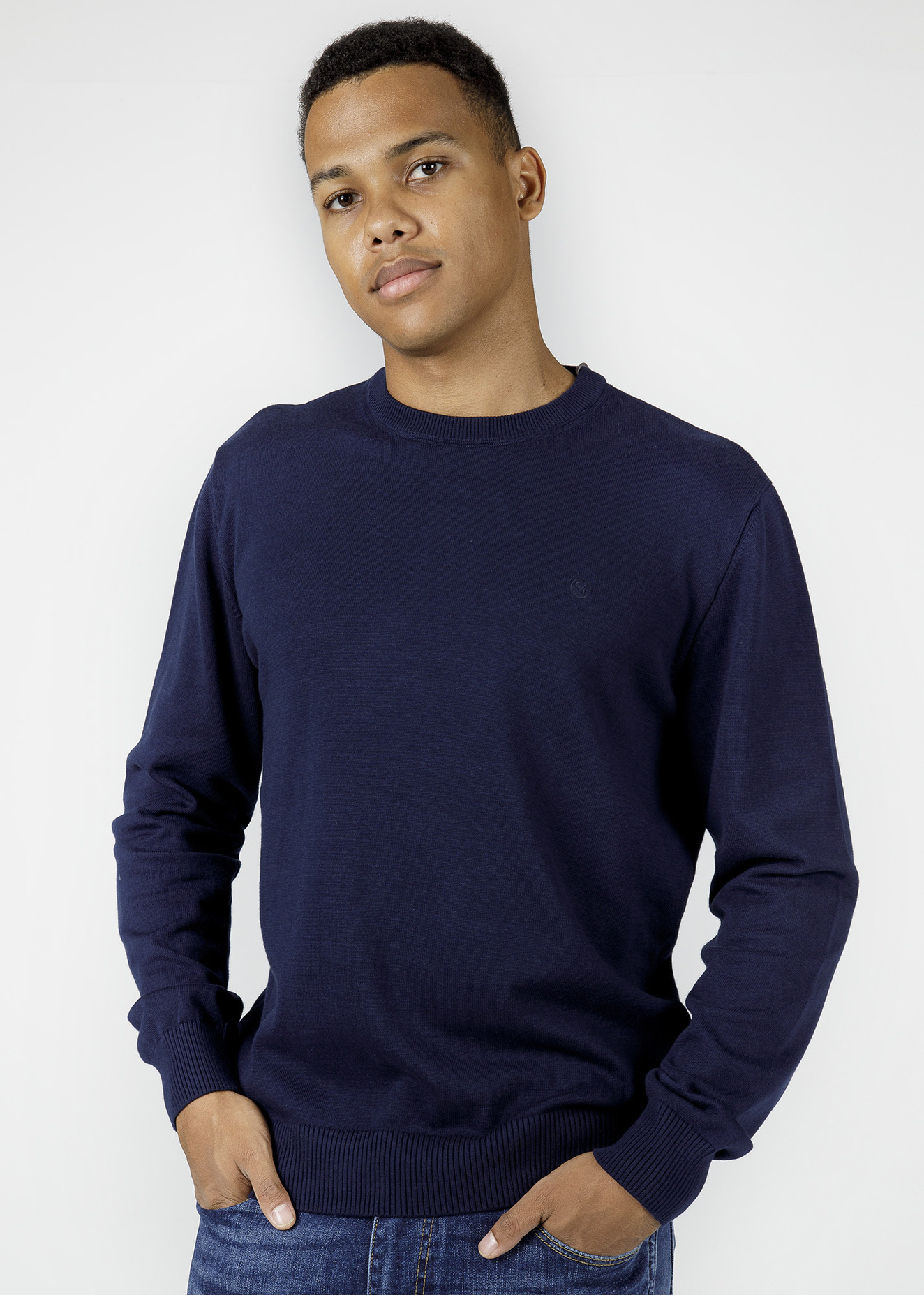 Cross Jeans Knitwear C Neck Navy - 34228-001