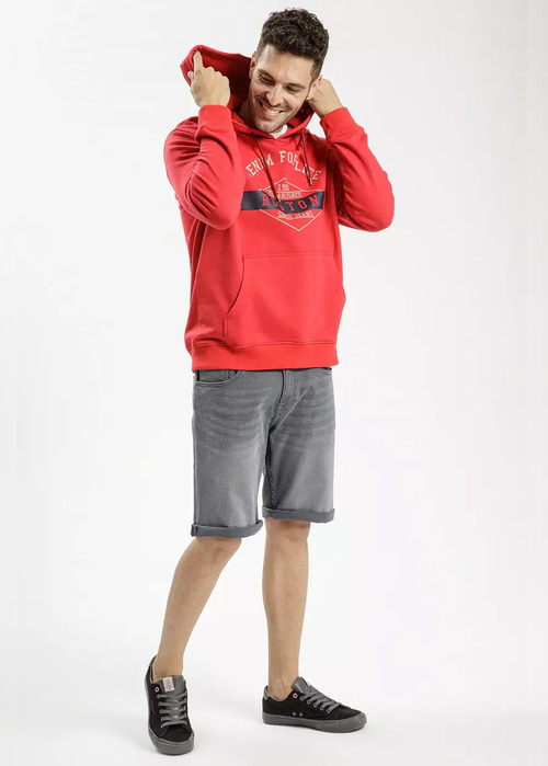 Cross Jeans Sweatshirt Hoodie Red Logo 007 - 25451-007