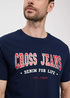 Cross Jeans Retro C Neck Logo Tee Navy 001 - 16016-001